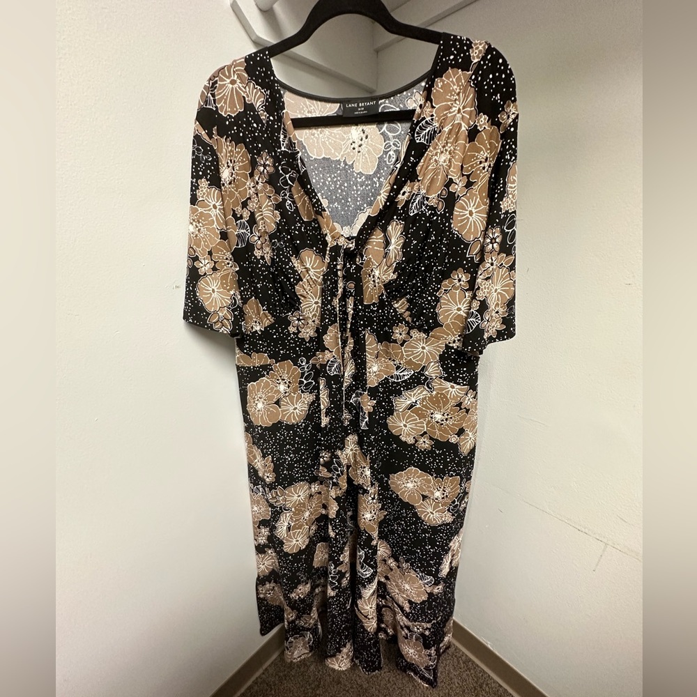 Perfect Flutter Sleeve Tie-Neck Midi Dress